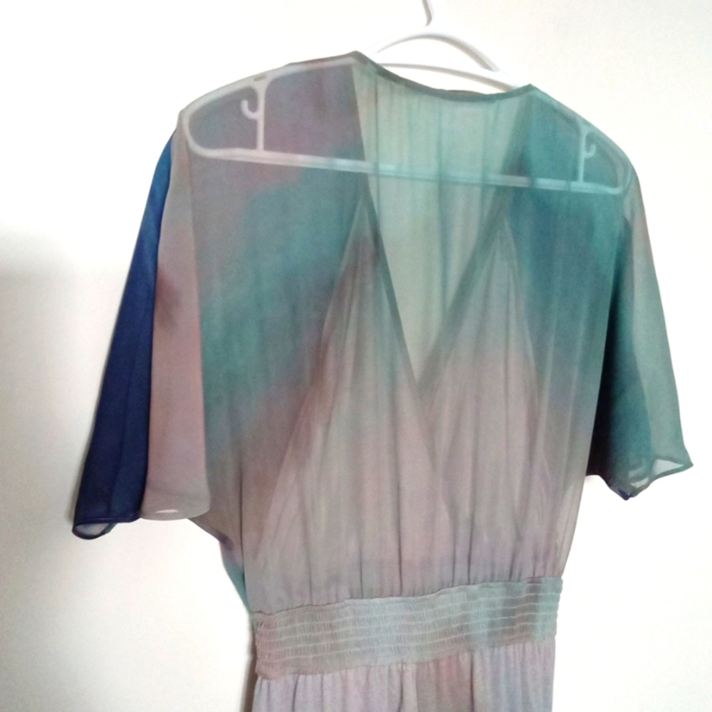 Twelfth Street by Cynthia Vincent Women's Grey & Sunset Watercolor Maxi Dress - Picture 8 of 8
